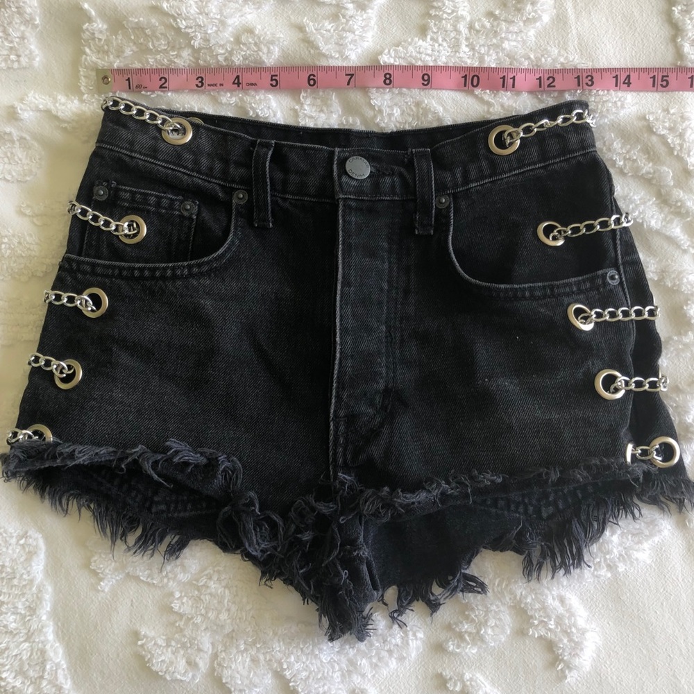 CARMAR denim short w/ chains